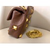 Valentino Roman Stud Medium Chain Bag In Dark Brown Nappa Leather