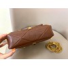 Valentino Roman Stud Medium Chain Bag In Dark Brown Nappa Leather