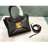 Valentino One Stud Top Handle Bag In Black Nappa Leather
