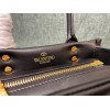 Valentino One Stud Top Handle Bag In Black Nappa Leather