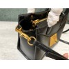 Valentino One Stud Top Handle Bag In Black Nappa Leather