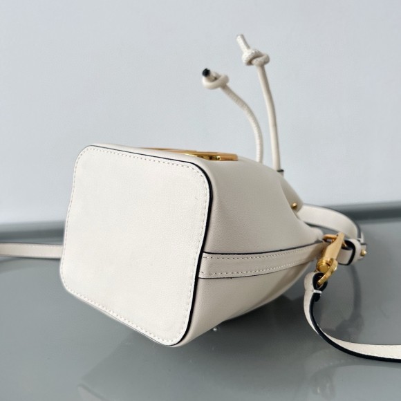 Valentino VLogo Signature Mini Bucket Bag in White Calfskin