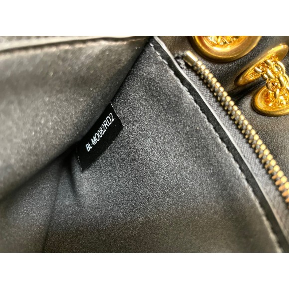 Valentino Stud Sign Shoulder Bag In Black Nappa Leather