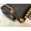 Valentino Stud Sign Shoulder Bag In Black Nappa Leather